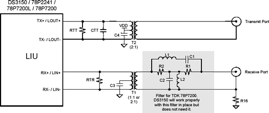 Replacing the TDK 78P72002241,Figure 1. Line interface external components.,第2张