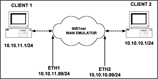 如何安装NISTnet 软件并在此环境下配置TDMoP产品,图1. 典型的NISTnet示例,第2张