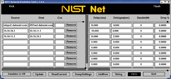 如何安装NISTnet 软件并在此环境下配置TDMoP产品,图7. NISTnet的GUI界面,第8张