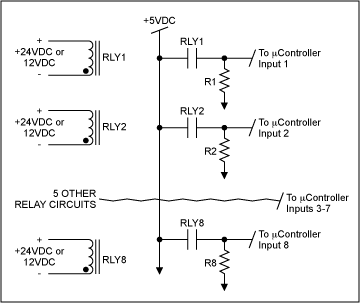 Interfacing Switches and Relay,Figure 6. Minimal-component relay interface for a microcontroller.,第7张