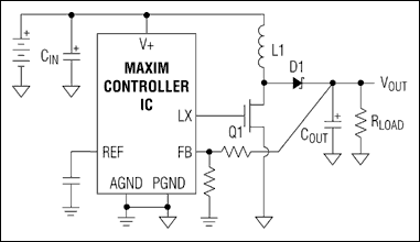 开关型调节器的电路板布局技术,图1. 升压型开关转换器的电路板布局设计原则同样适用于其它拓扑的开关型调节器,第2张