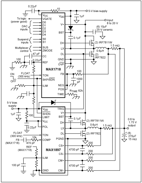 Power Supply Engineer&#39;s Gu,Figure 3. The MOSFETs for this step-down switching regulator were chosen using the iterative process described in this article. Board designers commonly use this type of switching regulator to power modern high-performance CPUs.,第4张