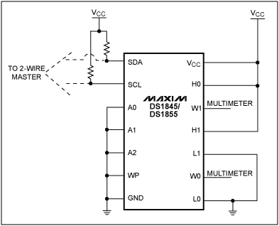DS1845DS1855温度系数分析-DS1845DS1,Figure 2. Voltage divider mode.,第4张