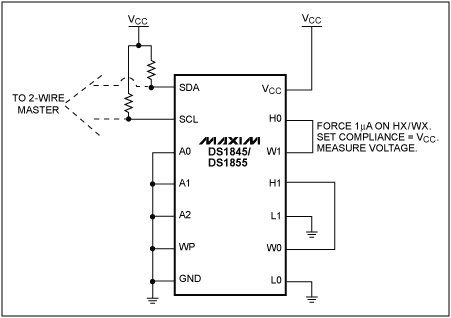 DS1845DS1855温度系数分析-DS1845DS1,Figure 3. Variable resistor mode.,第6张