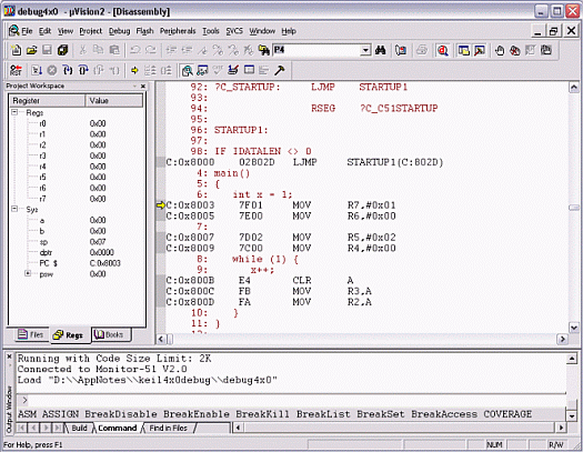 Using the Keil uVision Debugge,Figure 6.  Debugging output from Keil µVision.,第7张