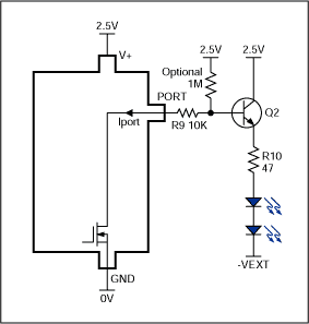 Driving LEDs with Open Drain P,Figure 6. Driving LEDs with higher current or from a negative voltage.,第7张