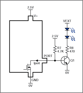 Driving LEDs with Open Drain P,Figure 5. Driving LEDs with higher current or from a higher positive voltage.,第6张