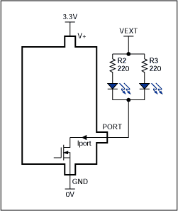 Driving LEDs with Open Drain P,Figure 2. Driving multiple LEDs from one output.,第3张