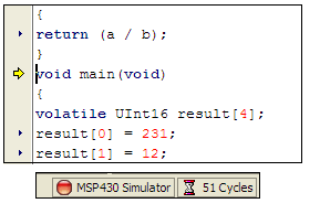 MAXQ竞争力分析研究-MAXQ Competitive A,Figure 3. When the Rowley simulator stops at main(), reset the cycle counter (the picture with the hourglass) by double-clicking on it.,第4张