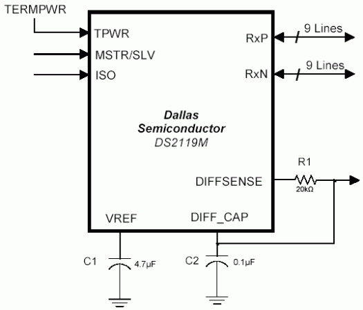 Connecting the DS2119M SCSI Te,Figure 3. DS2119M Ultra3 LVD/SE multimode SCSI terminator.,第4张