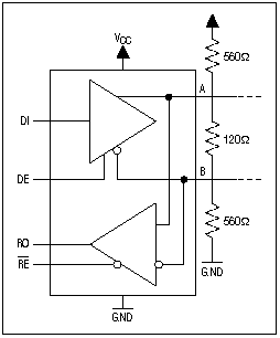 修剪方法的电力需要在RS-485接口系统-Methods f,Figure 1. Three external resistors form a termination and failsafe biasing network for this RS-485 transceiver.,第2张