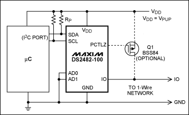 为嵌入式应用选择合适的1-Wire主机,图6. 带可选超强上拉电路(虚线部分)的I²C接口,第6张