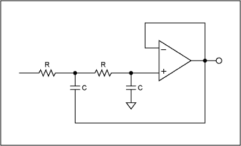 滤波器结构-A Beginners Guide to Fil,Figure 1. Equal component value, Sallen-Key lowpass filter.,第2张