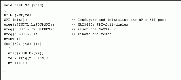 MAX3420E系统调试,图9. 单步执行，检查“rd” 8次，验证SPI接口与MAX3420E的通信情况。,第13张