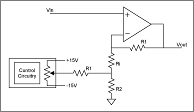 EPOT应用：偏移调整的运算放大器电路,Figure 4. Non-inverting amplifier with EPOT for offset control.,第5张