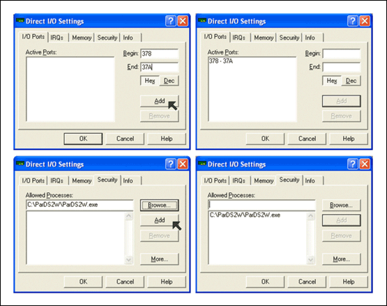 新增的Windows NT2000XP支持AN3315并,Figure 1. Configuring Direct I/O to Work with ParDS2W.exe.,第2张