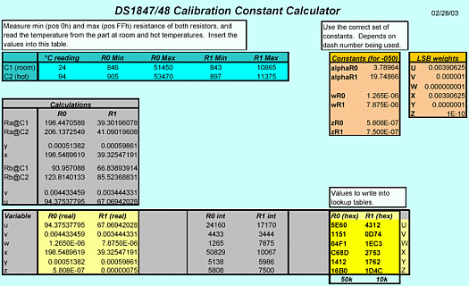 再生的DS1847DS1848电阻校准常数-Regener,Figure 1. Example DS1847/48 calibration constant calculator.,第10张