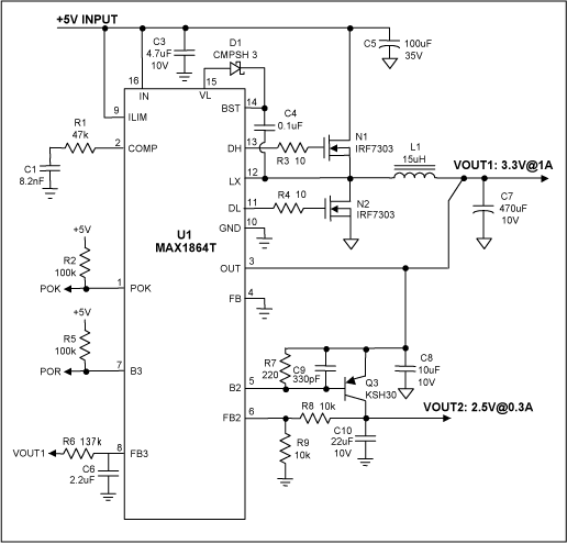 Adding POR Function to the MAX,Figure 1. Two output with POR function.,第2张