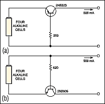 反向电流保护电路-Reverse-Current Circu,Figure 2. Because its forward drop is lower, a high-side pnp transistor (a) offers better reverse-current protection than does a diode. Better yet is a low-side npn transistor (b) whose higher beta means a lower base current and lower power loss.,第3张