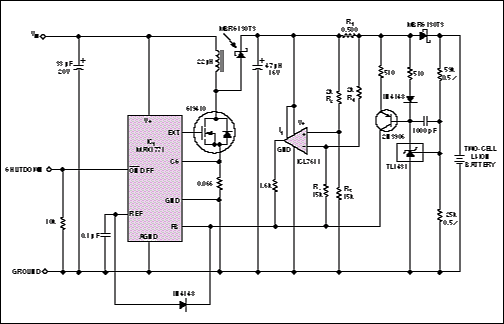 Proper Handling Helps Make the,Figure 3. This step-up battery charger regulates at 0.4A in current mode and 8.4V in voltage mode. A DC path from input to output becomes a problem if VIN exceeds the battery voltage.,第5张