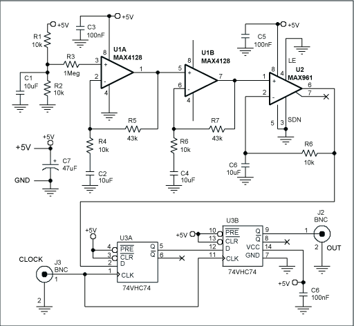 High-Speed Random-Data Generat,Figure 1. A handful of components creates a high-quality random data stream for generating eye diagrams.,第2张