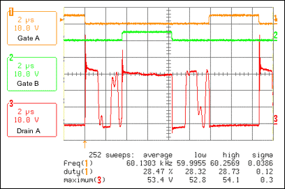 CCFL推挽式缓冲电路,图1. 无缓冲电路时的漏极电压,第2张