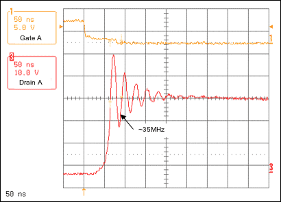 CCFL推挽式缓冲电路,图3. 无缓冲电路的谐振尖峰电压的频率,第4张