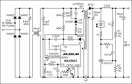 如何最大限度地减少功耗锂离子线性充电器-How to Min,Figure 2. 5V/1A AC adapter.,第3张