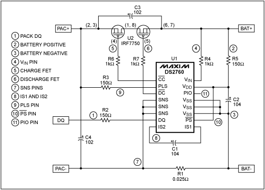 检测和校准1 DS2760锂电池监测与保护器电路-Testi,Figure 1. Circuit board nodes that must be verified.,第2张