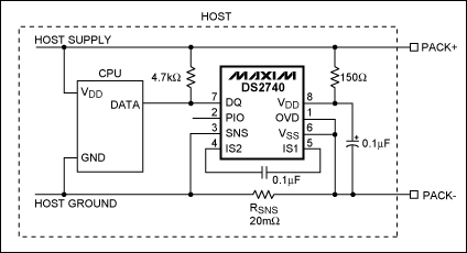 DS2740高精度库仑计参考设计-DS2740 High-P,Figure 1. DS2740 installed in the host system.,第2张