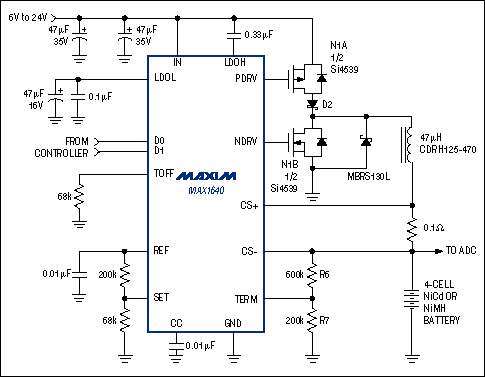 新发展的电池充电器-New Developments in,Figure 2. This four-cell NiCd or NiMH battery charger can be incorporated into a larger system.,第3张
