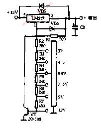 改进型步进式可调稳压电源电路图,第2张