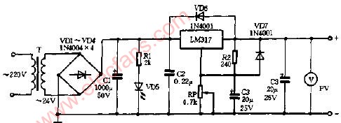 自制可调稳压电源电路图,第2张