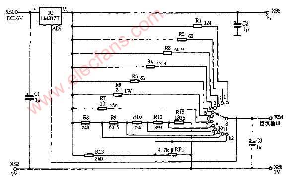 LM317T组成恒流源和恒压源电路图,第2张