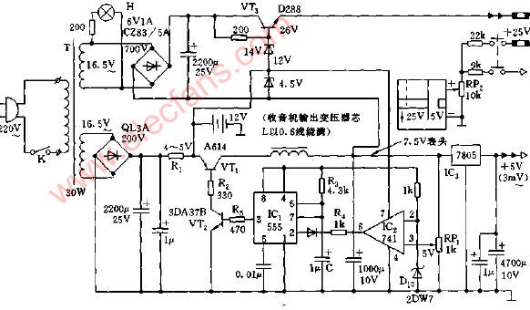 高稳定开关型稳压电源电路图,第2张