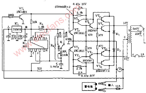 直流12V-交流220V逆变电源电路图,第2张