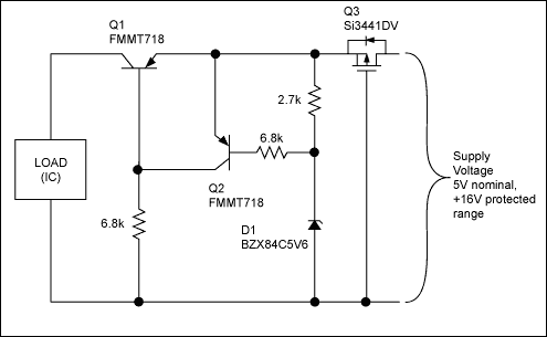 过电压保护汽车系统-Overvoltage Protecti,Figure 2. P-channel MOSFET as the reverse-voltage protection element,第3张