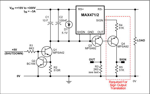 新增高电压能力的MAX471MAX472高侧电流检测放大器,Figure 1. High voltage MAX471/2.,第2张