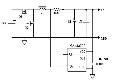 High-Accuracy Current-Sense Am,Figure 2. A typical 20A current-sense application using the MAX4372F.,第3张