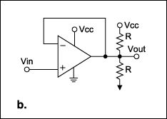 One Resistor Takes Heat from S,Figure 1b. The power dissipated in Figure 1a is reduced by adding a load-value pullup to VCC.,第3张