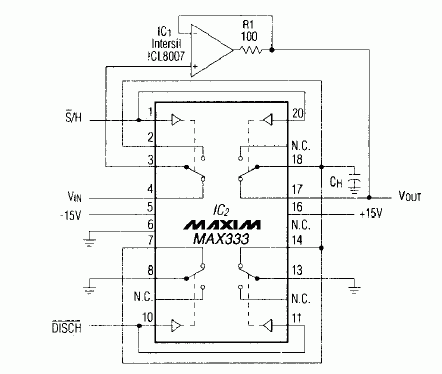 Low-Cost SampleHold Includes, Figure 1. This quad analog switch and general-purpose op amp from a low-cost sample/hold suitable for moderate-speed applications.,第2张