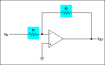 可编程增益放大器，采用MAX532数模转换器-Program,Figure 1. Fixed-gain inverting amplifier.,第2张