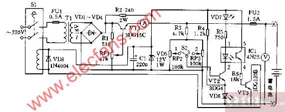 铅酸蓄电池可调充电器电路图,第2张