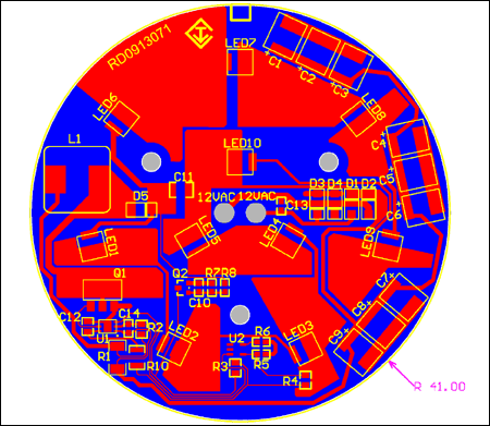 Reference Design for a 5S2P AR,Figure 2. Layout of the LED driver.,第3张