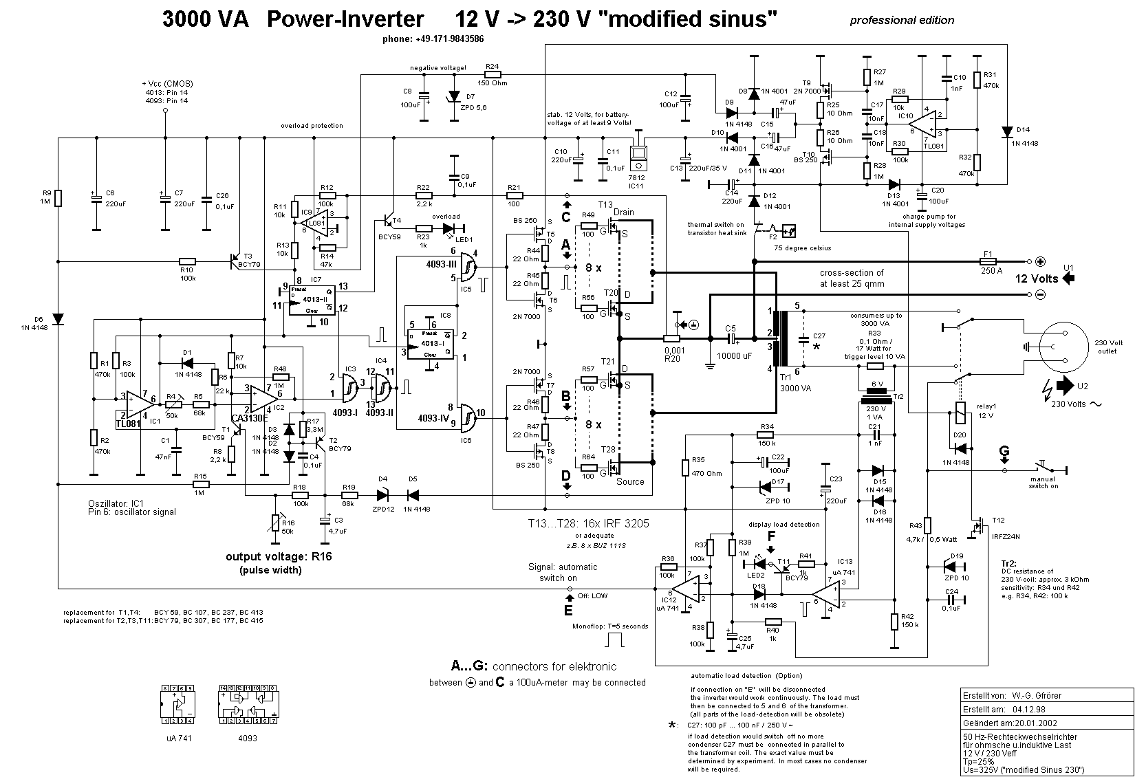 3000VADC12V-AC230V逆变器电路图原理图,第2张