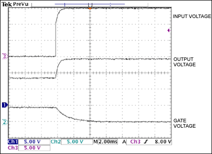 Battery Backup with Delay(具有时滞,Figure 3. The output in Figure 1 responds without glitches in response to a fast restoration of the main supply voltage.,第4张