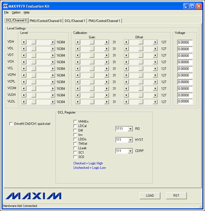 How to Calibrate the MAX9979 P,Figure 3. MAX9979 GUI at startup.,第3张