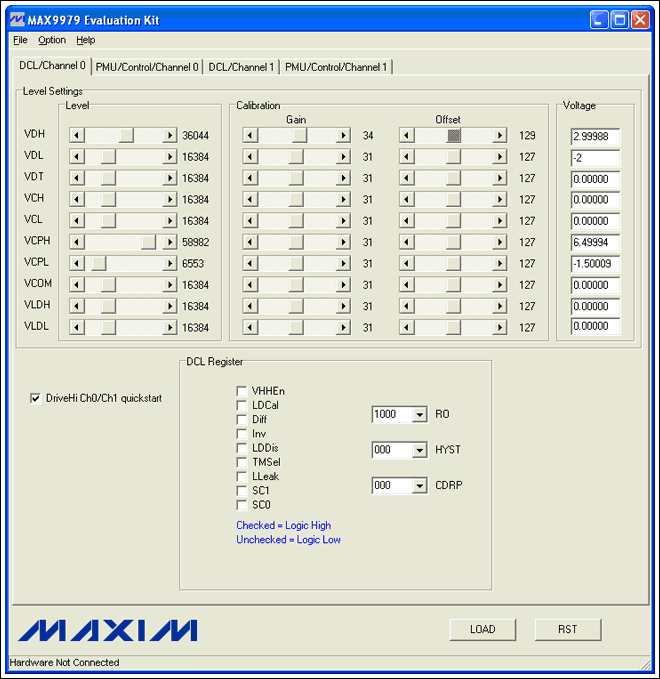 How to Calibrate the MAX9979 P,Figure 4. Setting for VDH0 offset and gain registers after calibration.,第4张