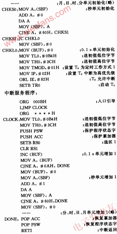 MCS-5l单片机内部定时计数器作为软时钟的设计方案,第2张