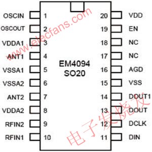 基于AVR单片机和EM4094读写芯片的多协议RFID读卡器,引脚定义 www.elecfans.com,第3张